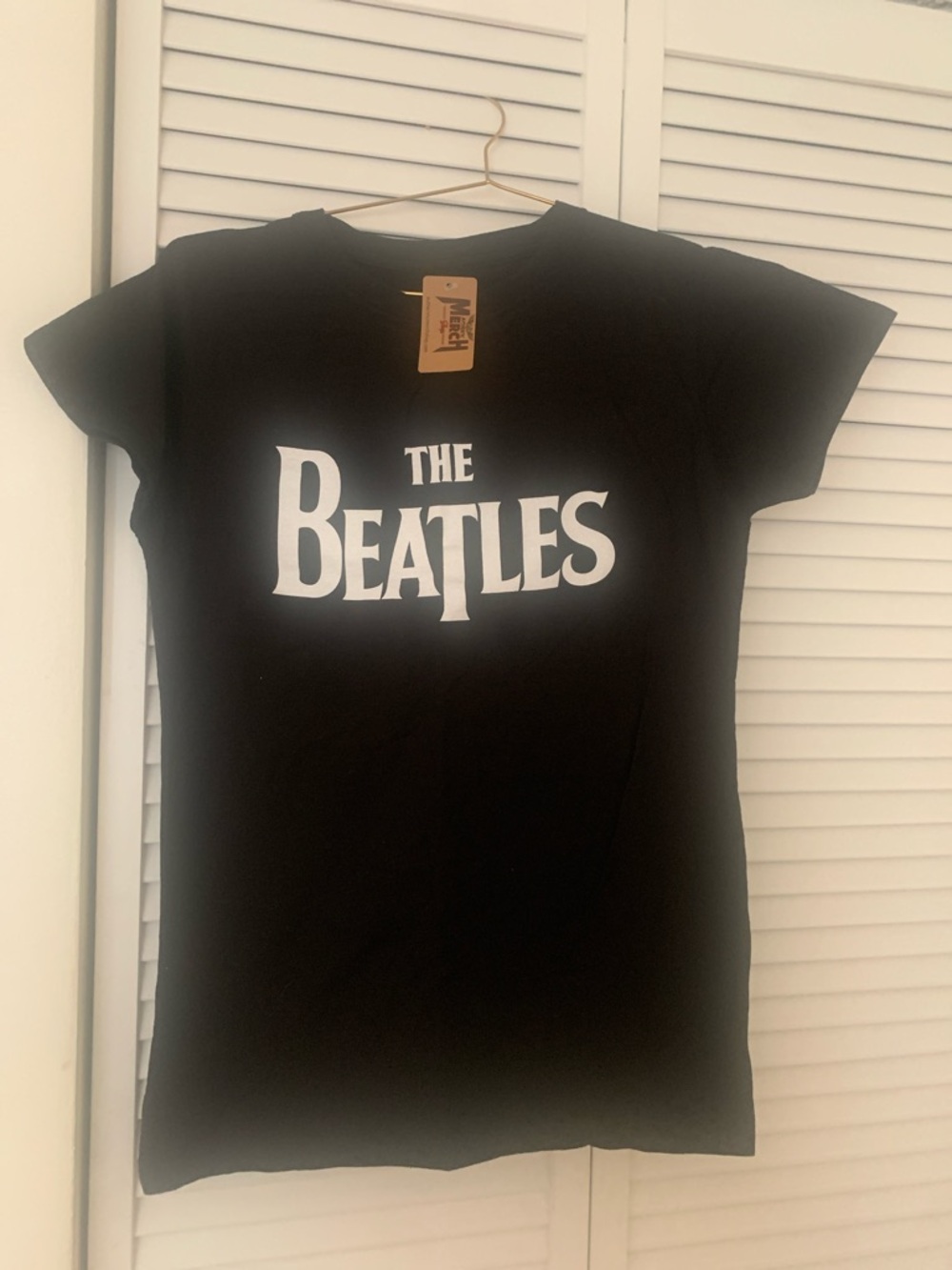 The Beatles Black T-Shirt with White Apple Logo